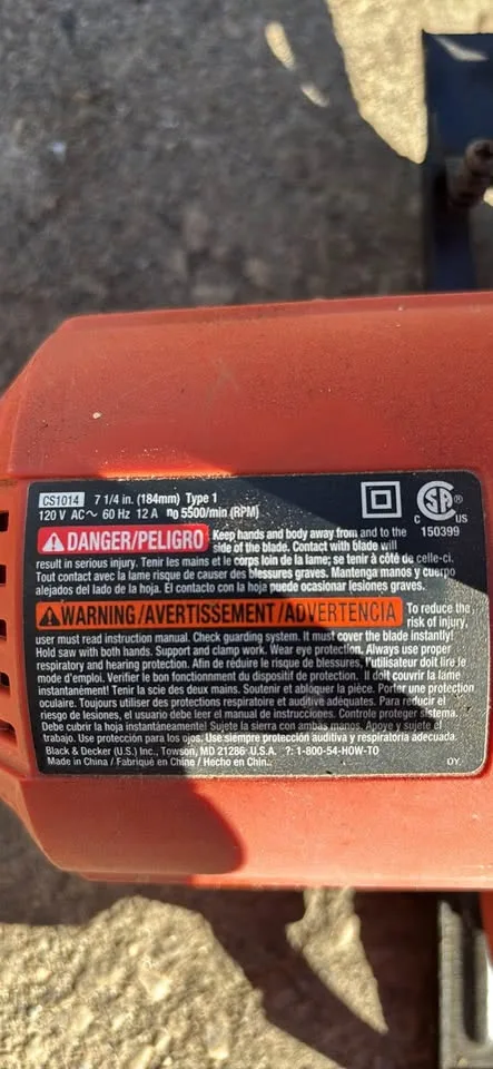 Black and Decker Circular Saw 7 1/4 12 amp image indicator(2)