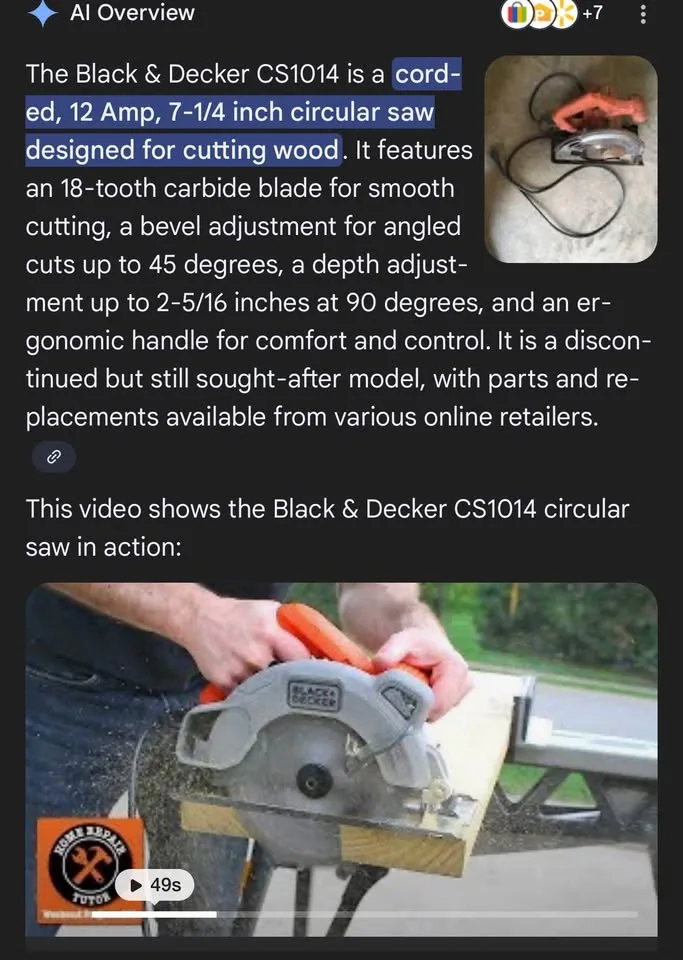 Black and Decker Circular Saw 7 1/4 12 amp image indicator(5)