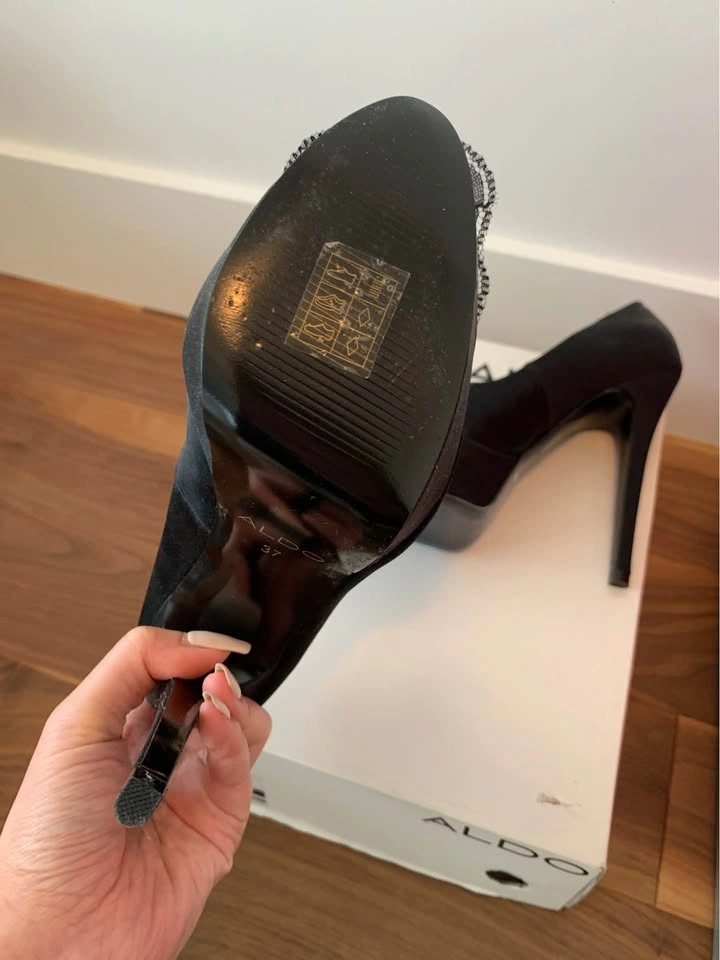 Aldo satin black heels (size 37) - photo 3