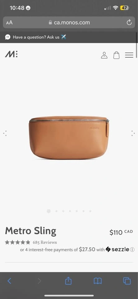 BRAND NEW Monos Sling Crossbody Bag (Unisex) - photo 2