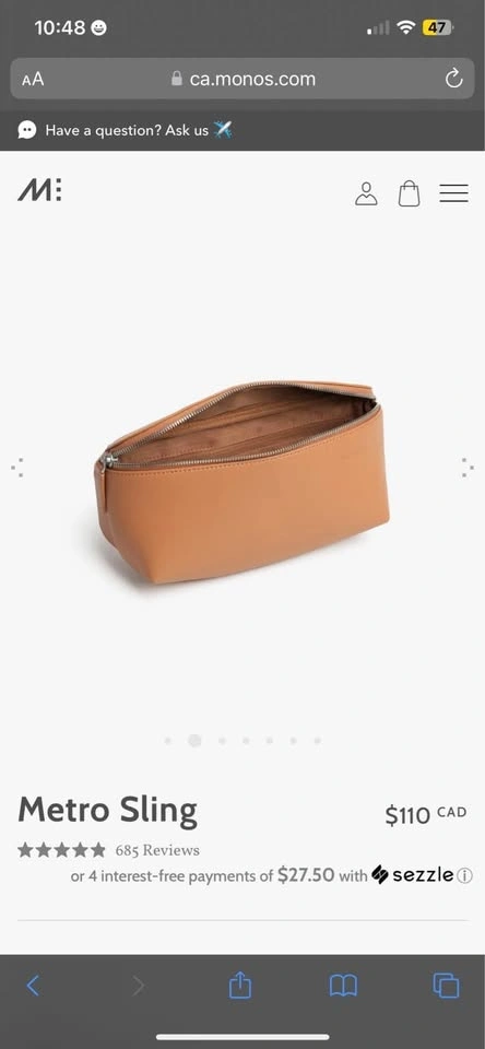 BRAND NEW Monos Sling Crossbody Bag (Unisex) - photo 3