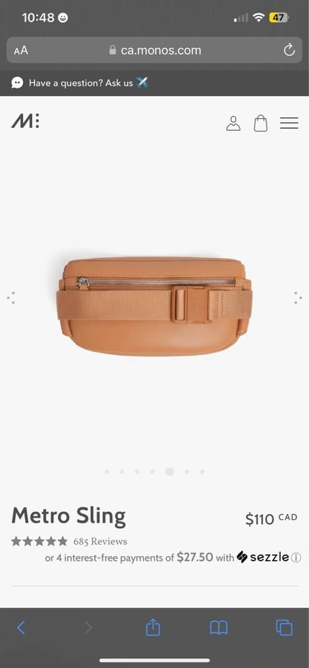 BRAND NEW Monos Sling Crossbody Bag (Unisex) - photo 4
