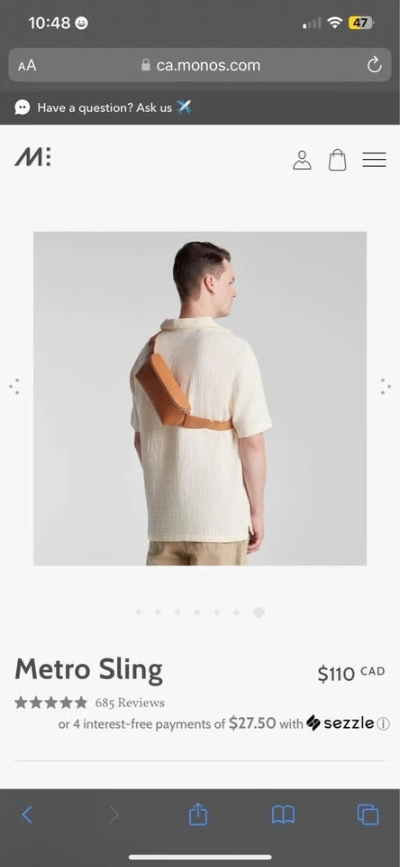 BRAND NEW Monos Sling Crossbody Bag (Unisex) - photo 5