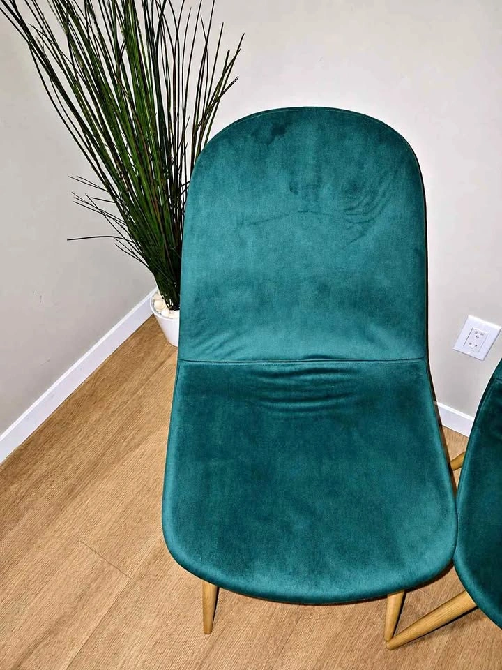Modern Teal Velvet Dining Chairs – $35 Each OBO
