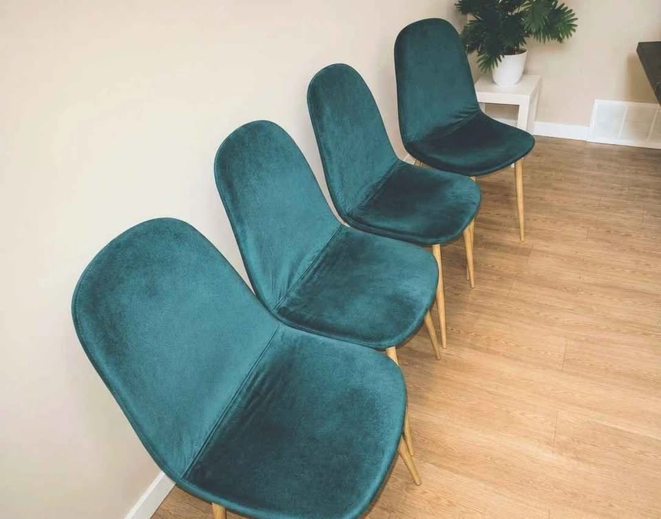 Modern Teal Velvet Dining Chairs – $35 Each OBO - photo 2