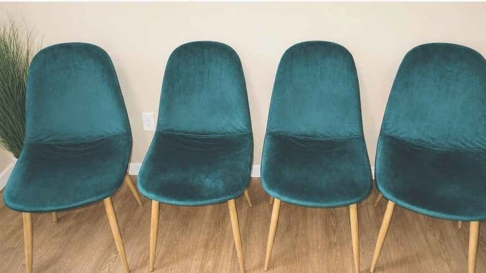 Modern Teal Velvet Dining Chairs – $35 Each OBO - photo 3