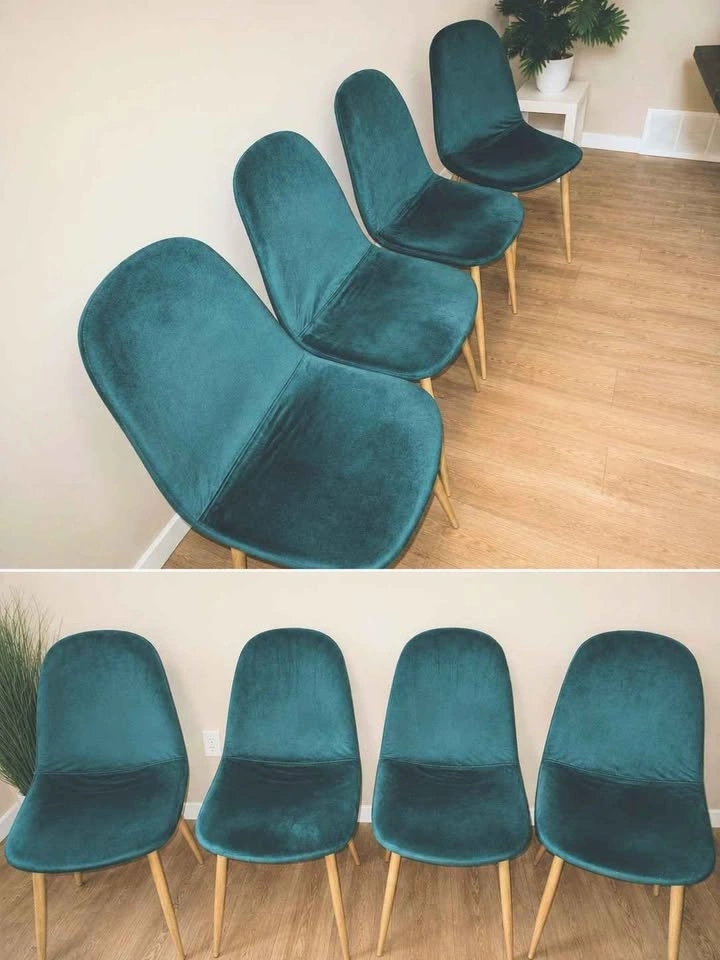 Modern Teal Velvet Dining Chairs – $35 Each OBO - photo 4