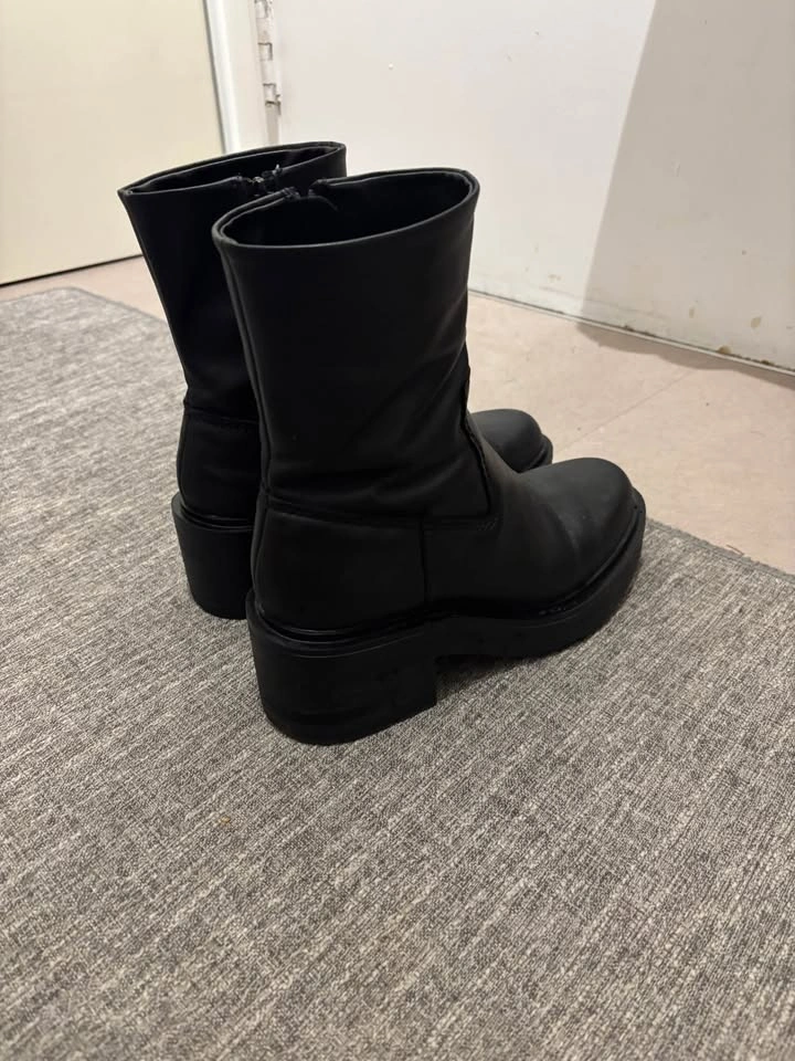 Zara Black Chunky Ankle Boots - photo 5
