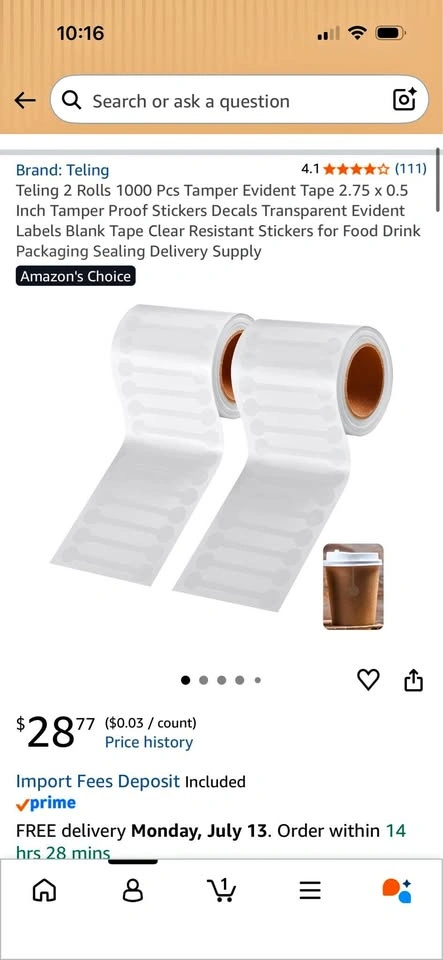 Tamper proof stickers for products