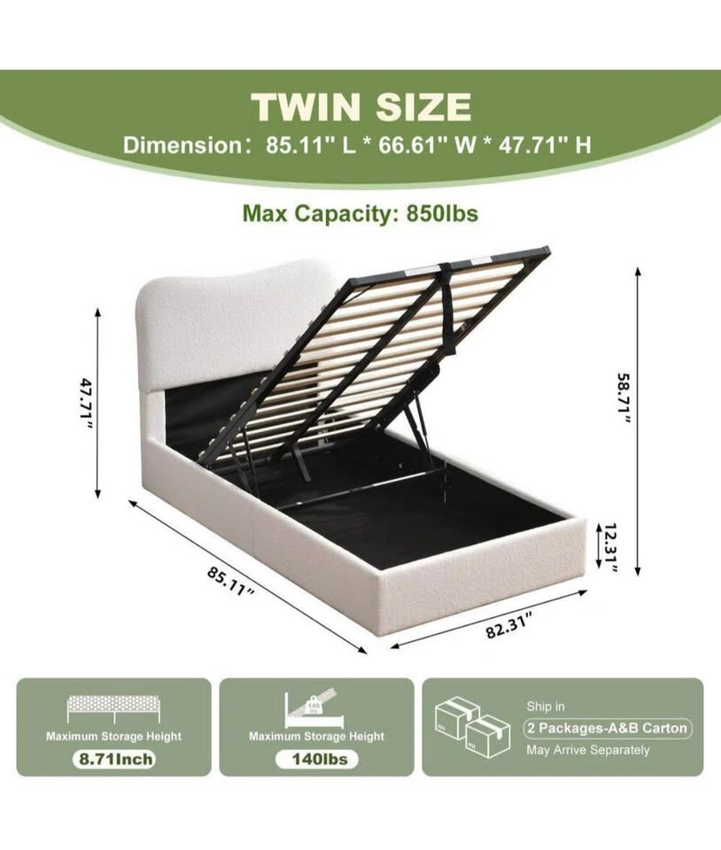 NEW Sherpa Twin Size Bed Frame - photo 3