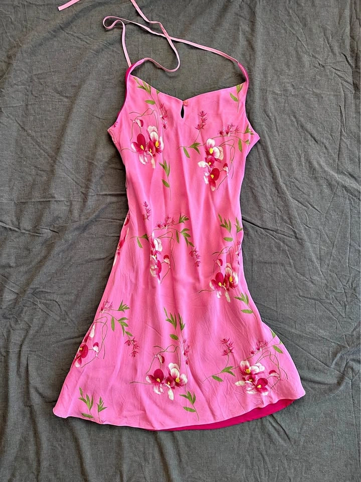 Vintage Pink Floral Slip Dress/M