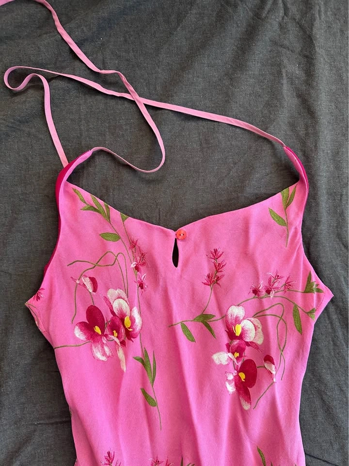 Vintage Pink Floral Slip Dress/M - photo 2