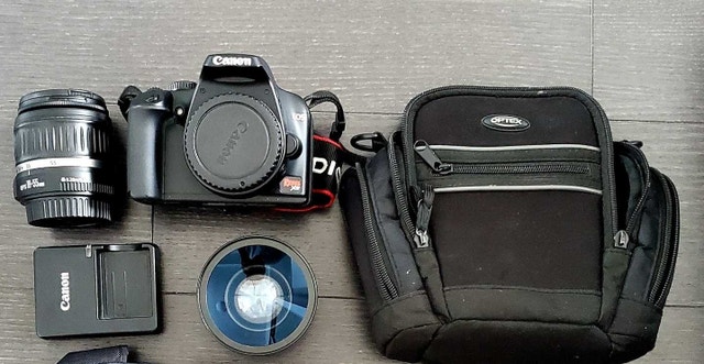 Canon Rebel XS with case and kit lens