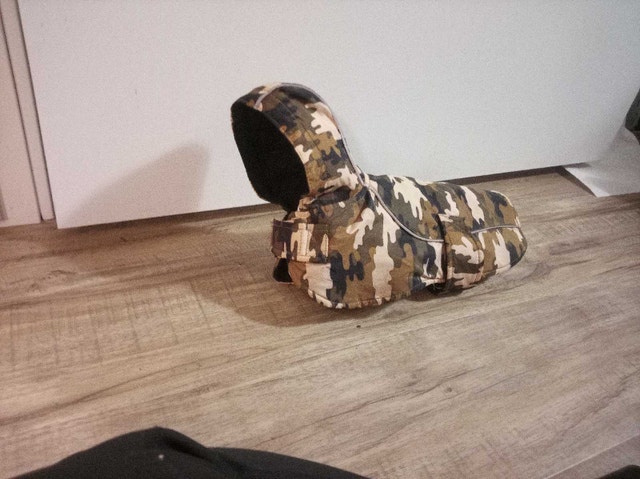 Back pack pet carrier and Camouflage Jacket