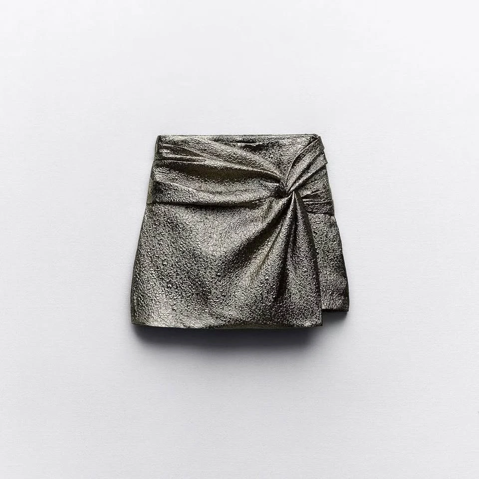 ZARA Gold Skort size L