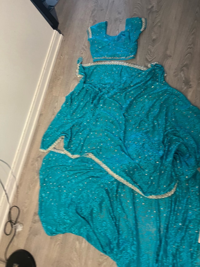 Teal Lehenga Choli Set - photo 3