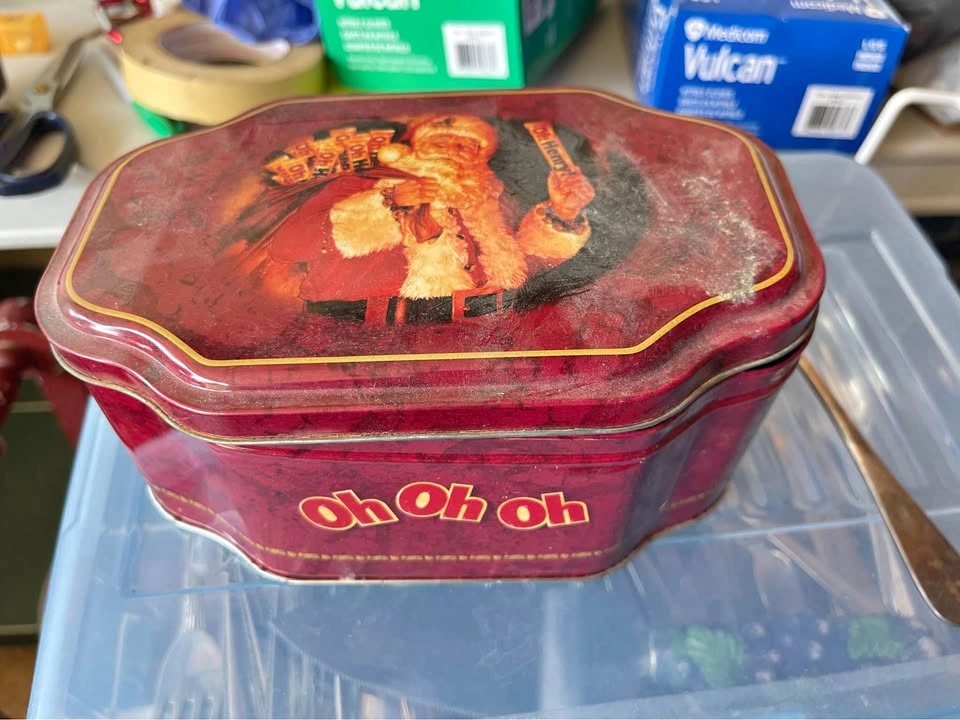 Vintage Oh Henry Decorative Christmas Santa Tin
