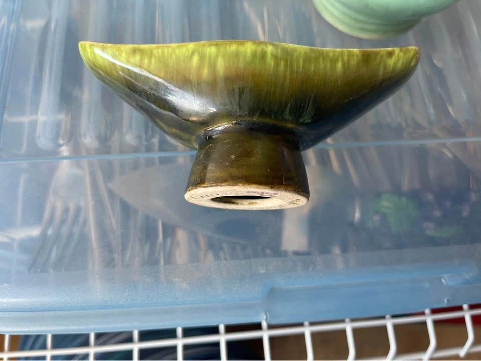 Vintage Pine Ridge Pottery - Green Trinket Holder - photo 3