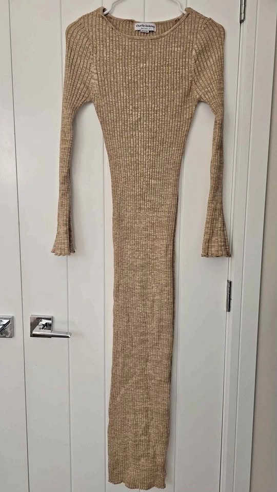 Charlie Holiday ribbed knit maxi dress