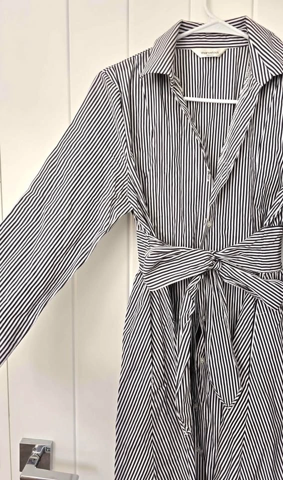 Black and white striped shirt dress - photo 2