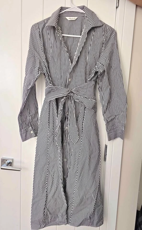 Black and white striped shirt dress - photo 4