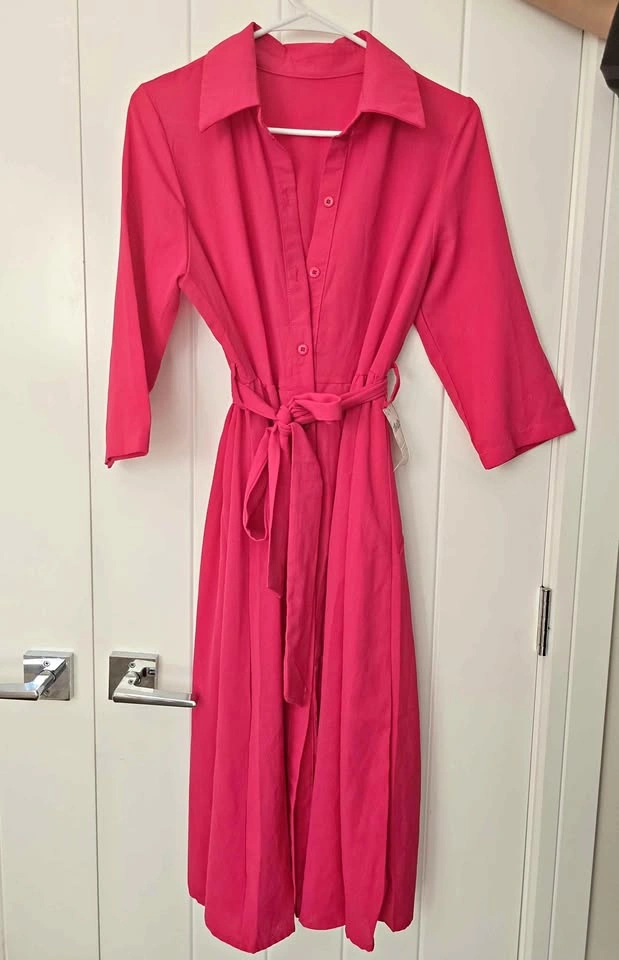 Hot Pink Shirt Dress