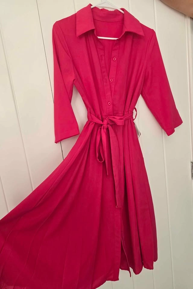 Hot Pink Shirt Dress - photo 3