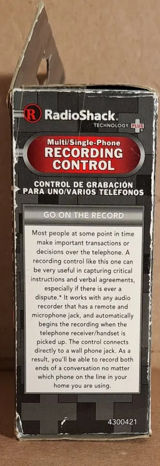 Telephone Recording Control from Radio Shack image indicator(4)