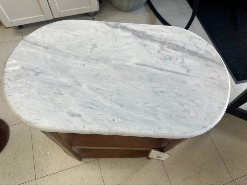 Marble Top Side Table with Shelves - photo 2