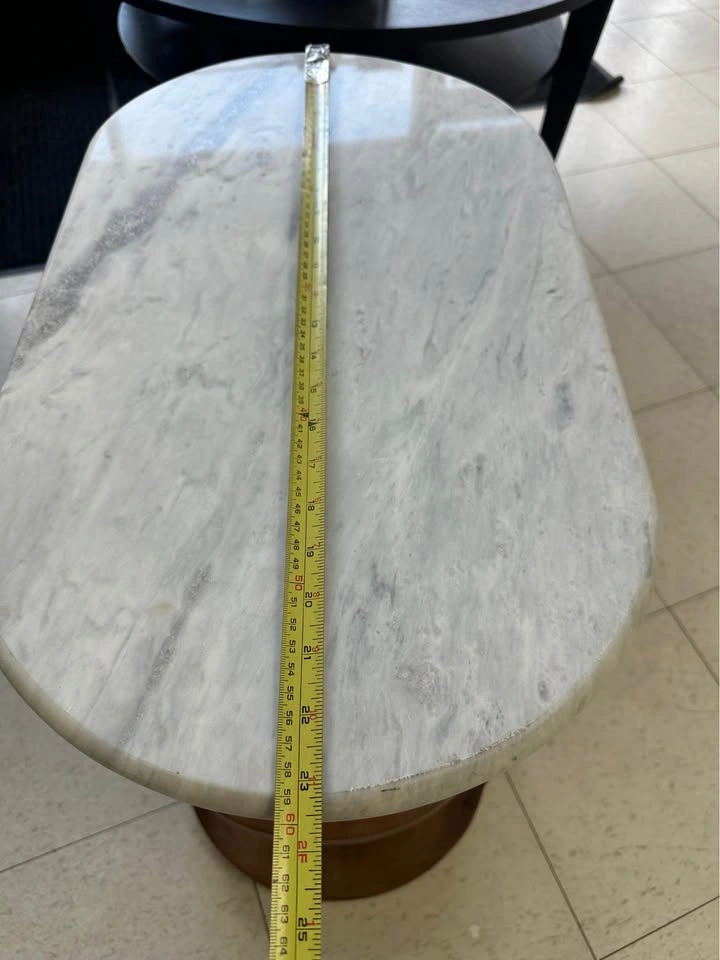 Marble Top Side Table with Shelves - photo 3