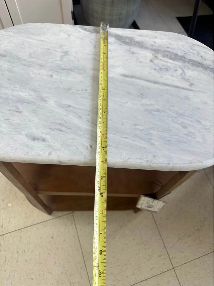 Marble Top Side Table with Shelves - photo 4