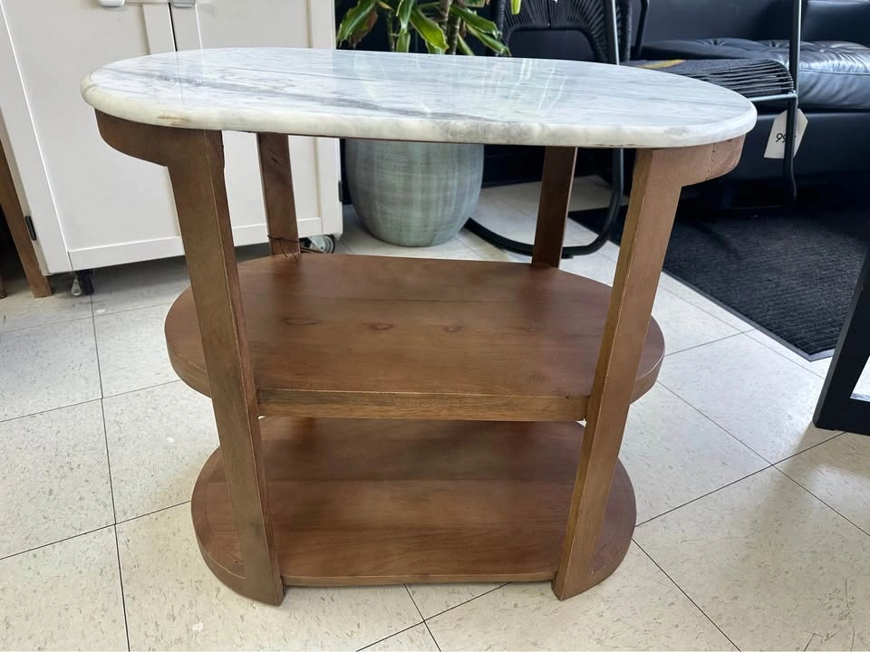 Marble Top Side Table with Shelves - photo 5