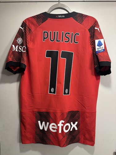 Pulisic #11 Milan 2023/24 Player Version Home L w/ Patches