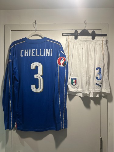 Chiellini #3 Italy Euro 2016 Player Version Shirt and Shorts