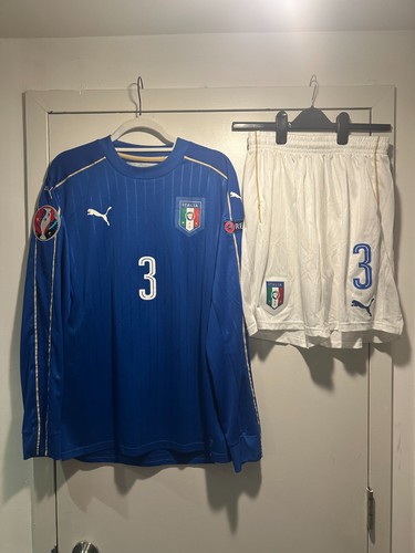 Chiellini #3 Italy Euro 2016 Player Version Shirt and Shorts - photo 2