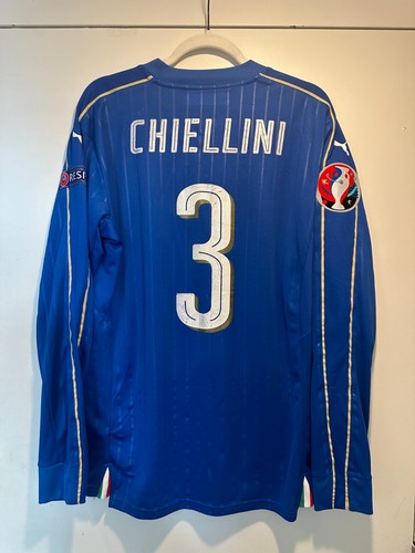 Chiellini #3 Italy Euro 2016 Player Version M w/ Patches l/s
