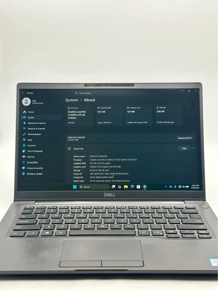 Dell Latitude 7400 14-inch I5 8th Gen 16GB RAM 256GB SSD - photo 4
