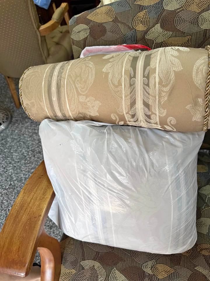Damask Bolster Pillow with Rope Trim