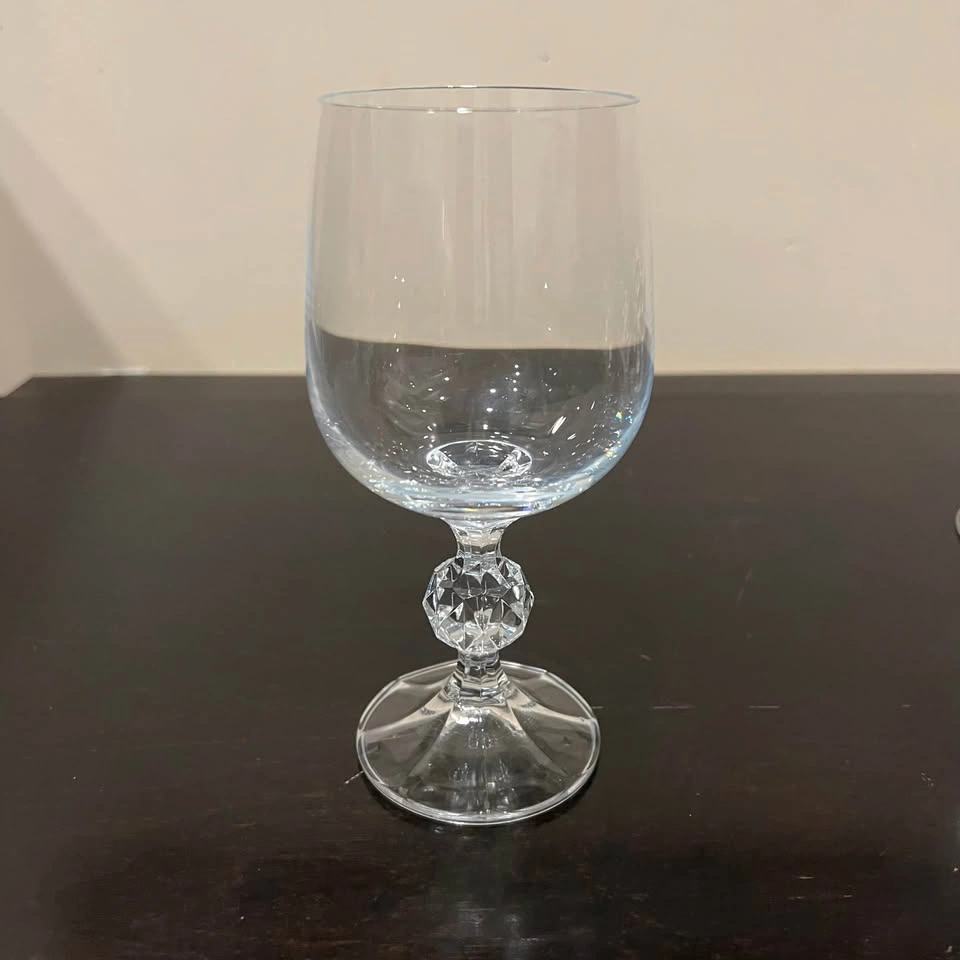 Set of 8 Bohemia Crystal Claudia Wine Glasses 6" Diamond Faceted - photo 4