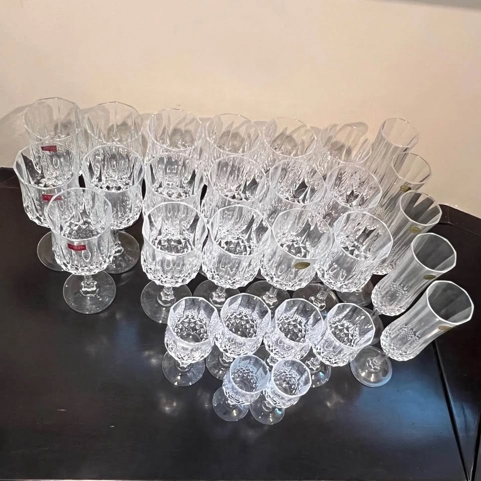 Longchamp Crystal Wine Glasses / Cristal D'Arques France - photo 3