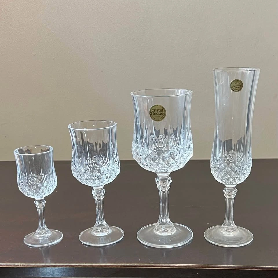 Longchamp Crystal Wine Glasses / Cristal D'Arques France - photo 4