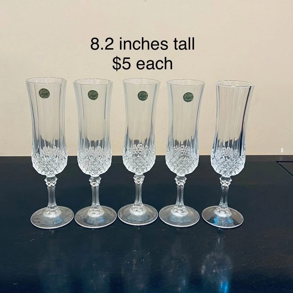 Longchamp Crystal Wine Glasses / Cristal D'Arques France - photo 5