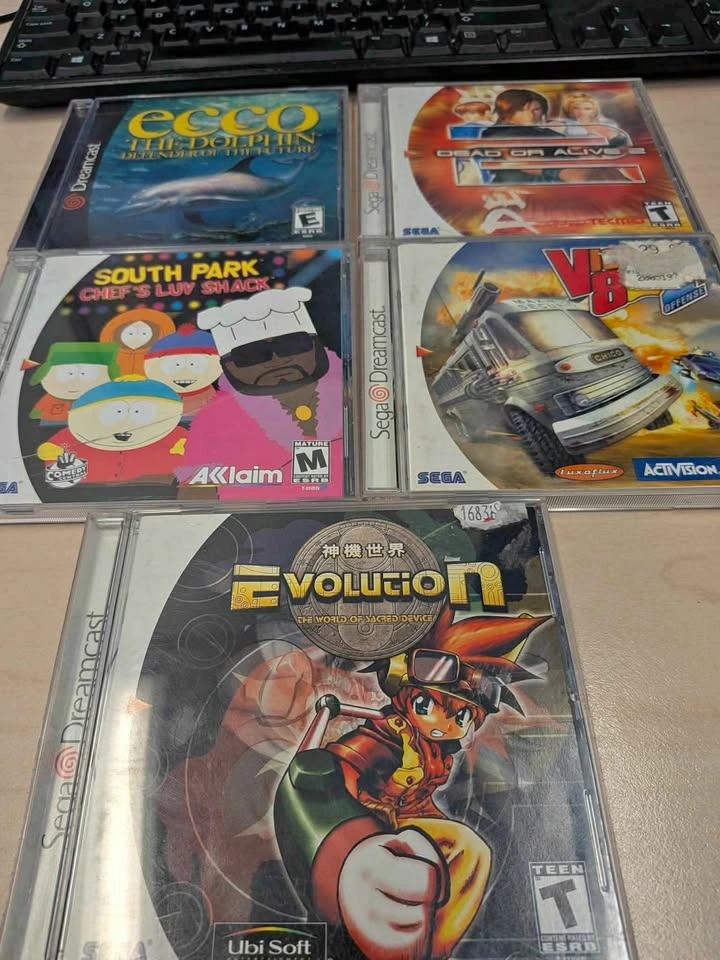 Sega Dreamcast Games: Vigilante 8, DOA 2, Evolution, South Park