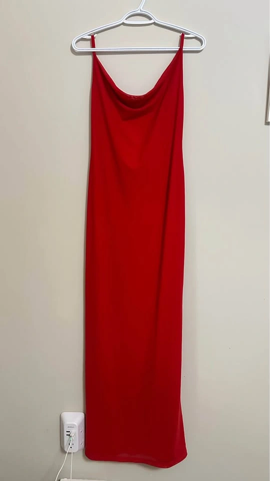 Red Cowl Neck Maxi Dress - photo 4