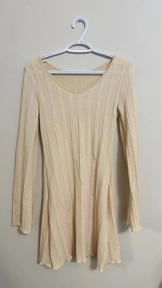Cable Knit Long Sleeve Mini Dress - photo 3