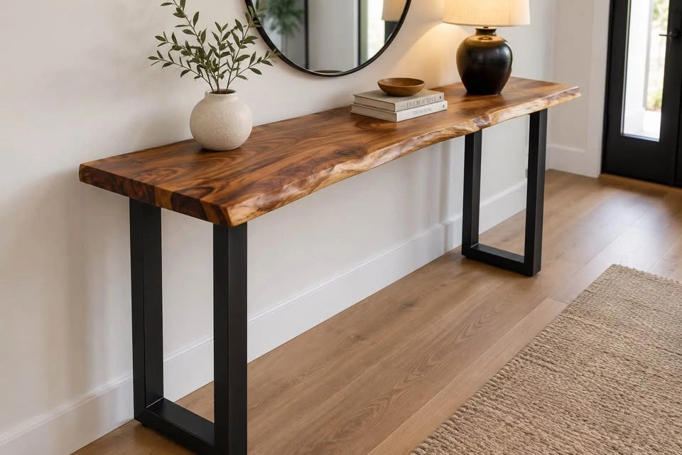 ✨ Custom Solid Rosewood Console Table – Handcrafted