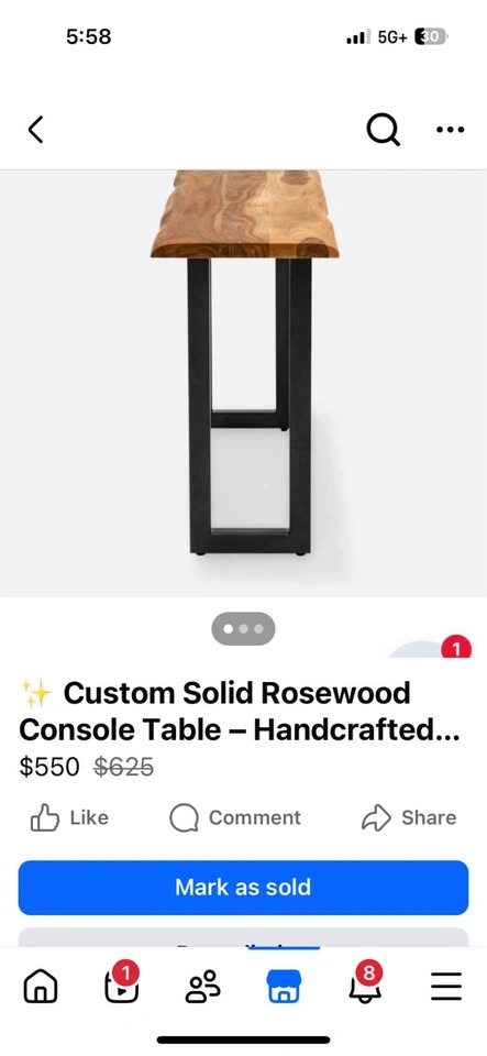 ✨ Custom Solid Rosewood Console Table – Handcrafted - photo 2