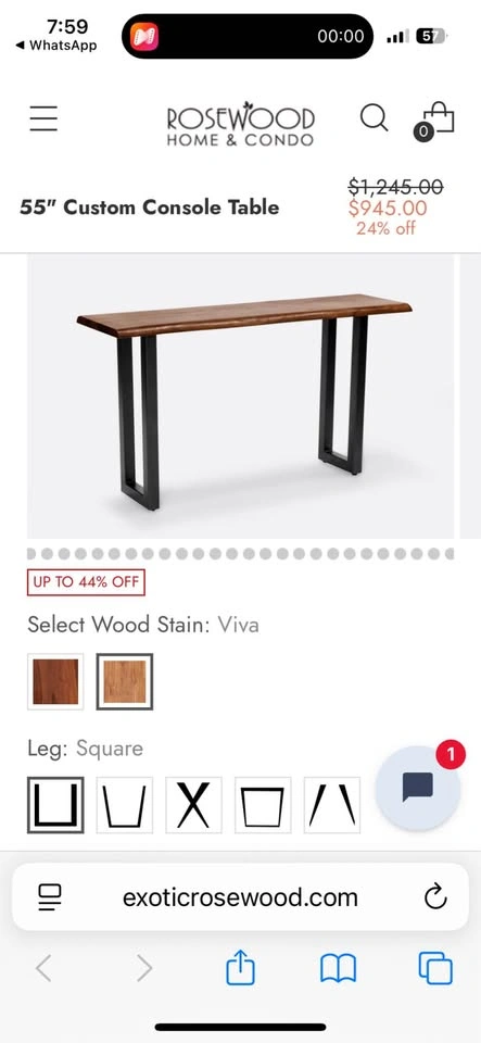 ✨ Custom Solid Rosewood Console Table – Handcrafted - photo 3