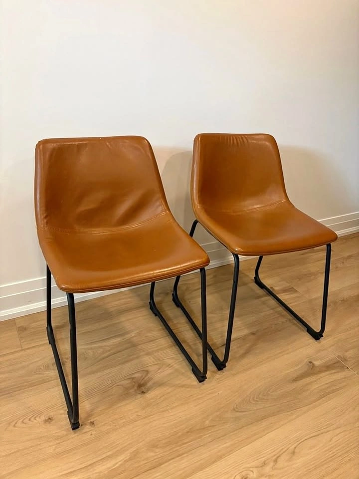 2 Faux Leather Table Chairs