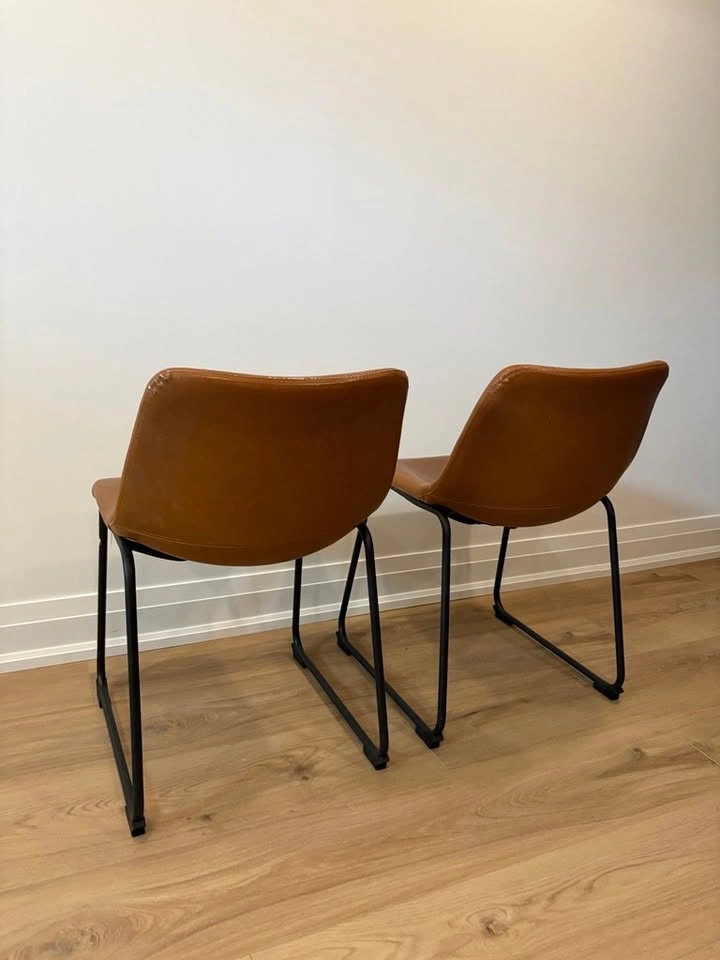 2 Faux Leather Table Chairs - photo 2